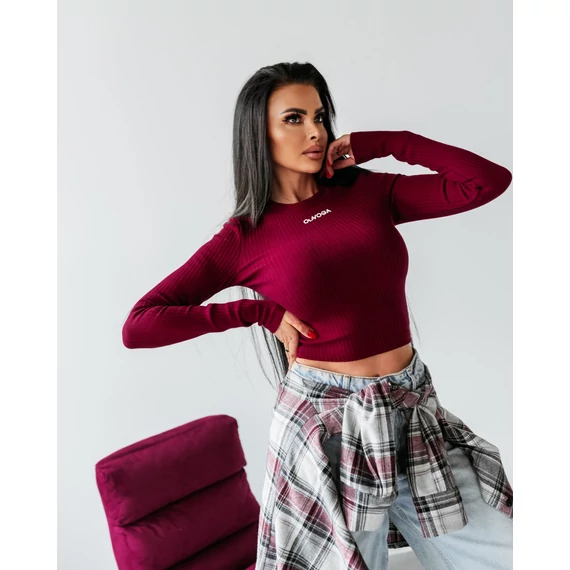 Olavoga Atlanta hosszú ujjú póló burgundi