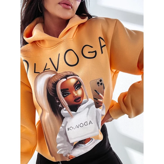 Olavoga Megan kapucnis pulcsi narancs
