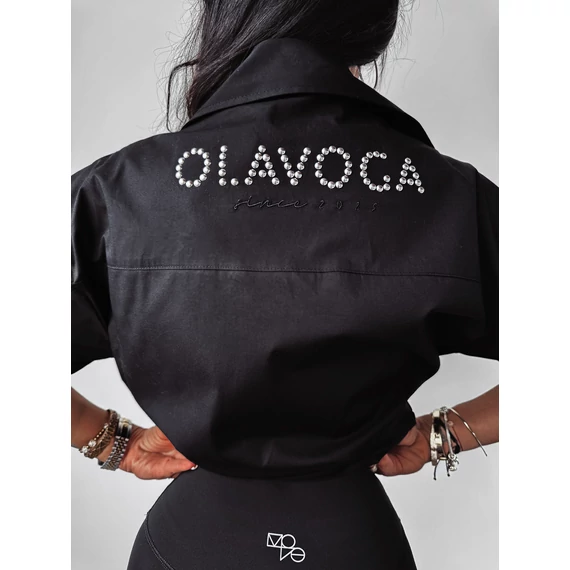 Olavoga Cemiza blúz fekete
