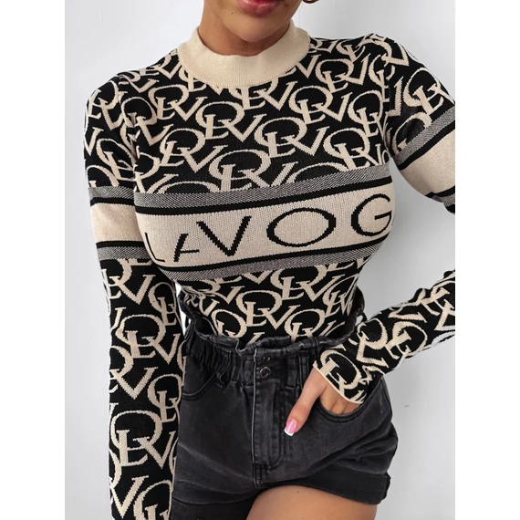 Olavoga Tess body bézs-fekete