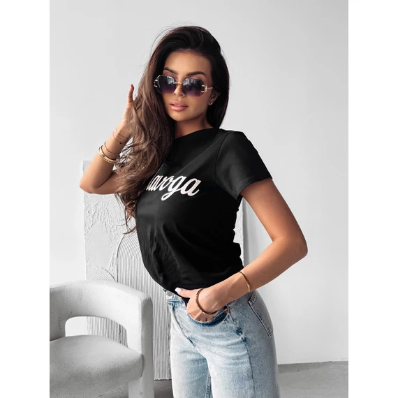 Olavoga Luxe rövid ujjú póló fekete