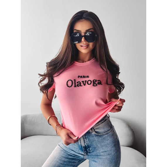 Olavoga Smoky rose rövid ujjú póló rózsaszín