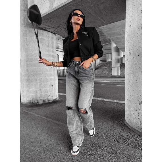 OlaVoga Baseball bomber fekete