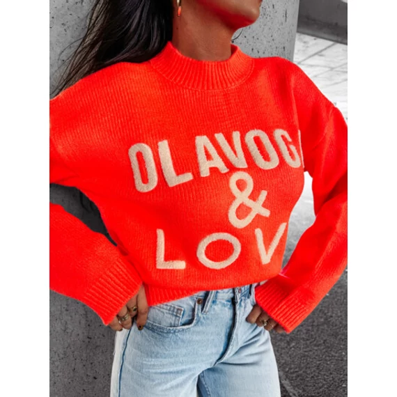 Olavoga Olv Love pulóver narancs