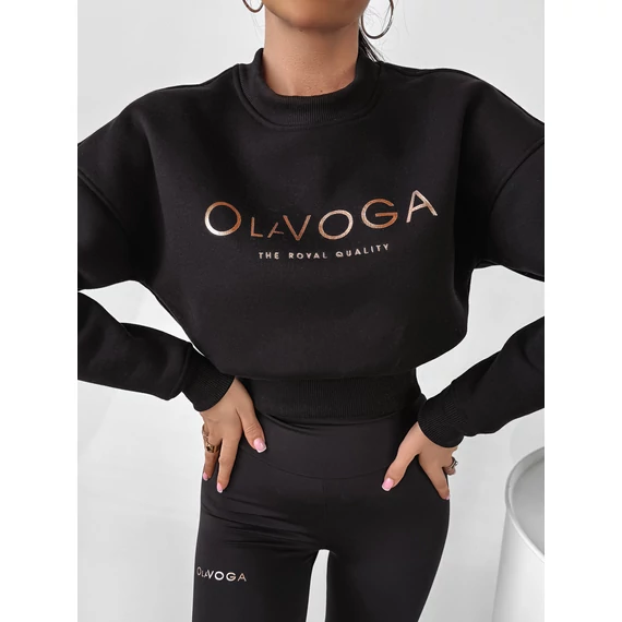 Olavoga Colar pulóver fekete